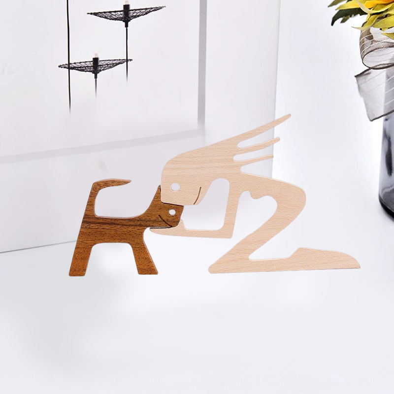 Sandsberg | Geschenk für Tierliebhaber - Holzskulptur Tischornamente - Die Liebe zwischen Ihnen und Ihrem pelzigen Freund