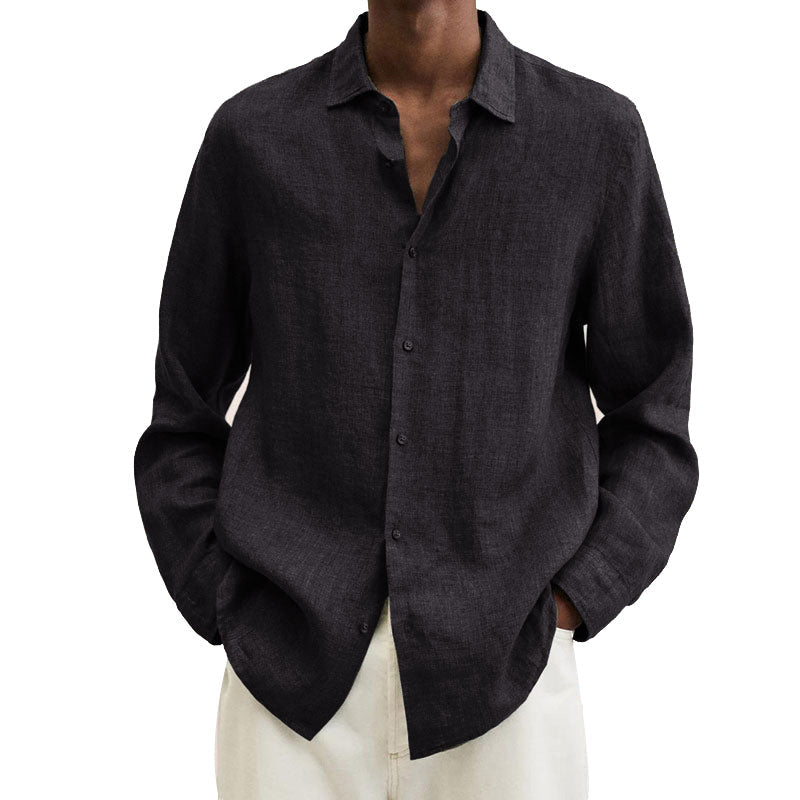 Herren Leinen Regular-Fit Hemd