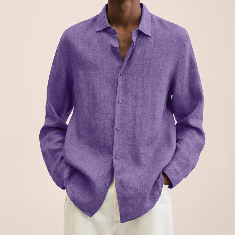 Herren Leinen Regular-Fit Hemd