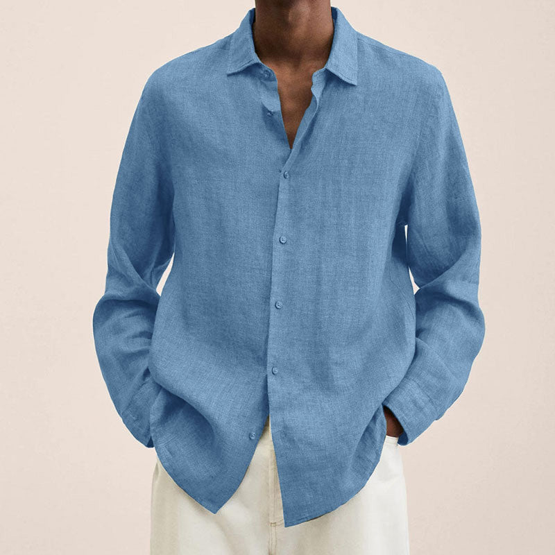 Herren Leinen Regular-Fit Hemd