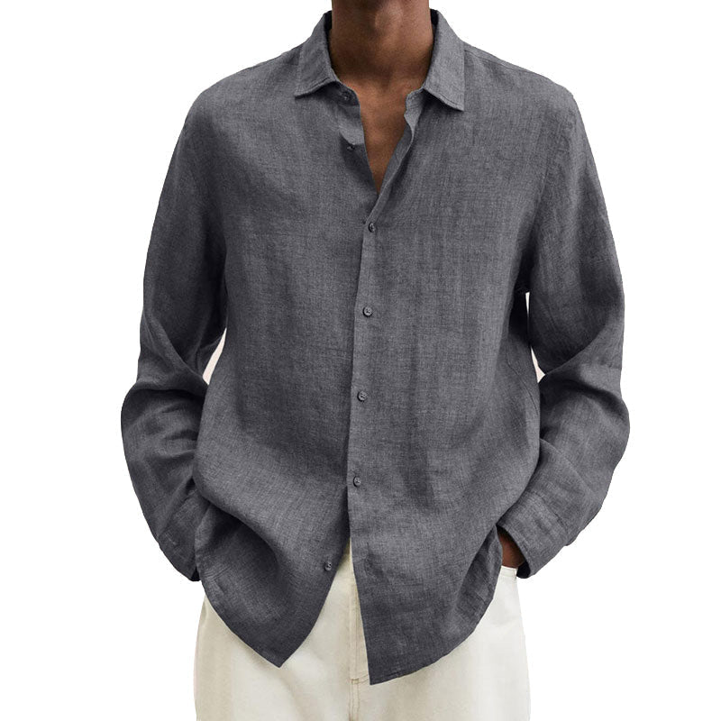 Herren Leinen Regular-Fit Hemd