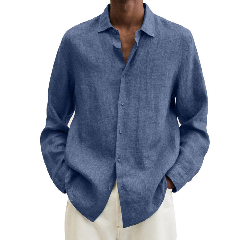 Herren Leinen Regular-Fit Hemd