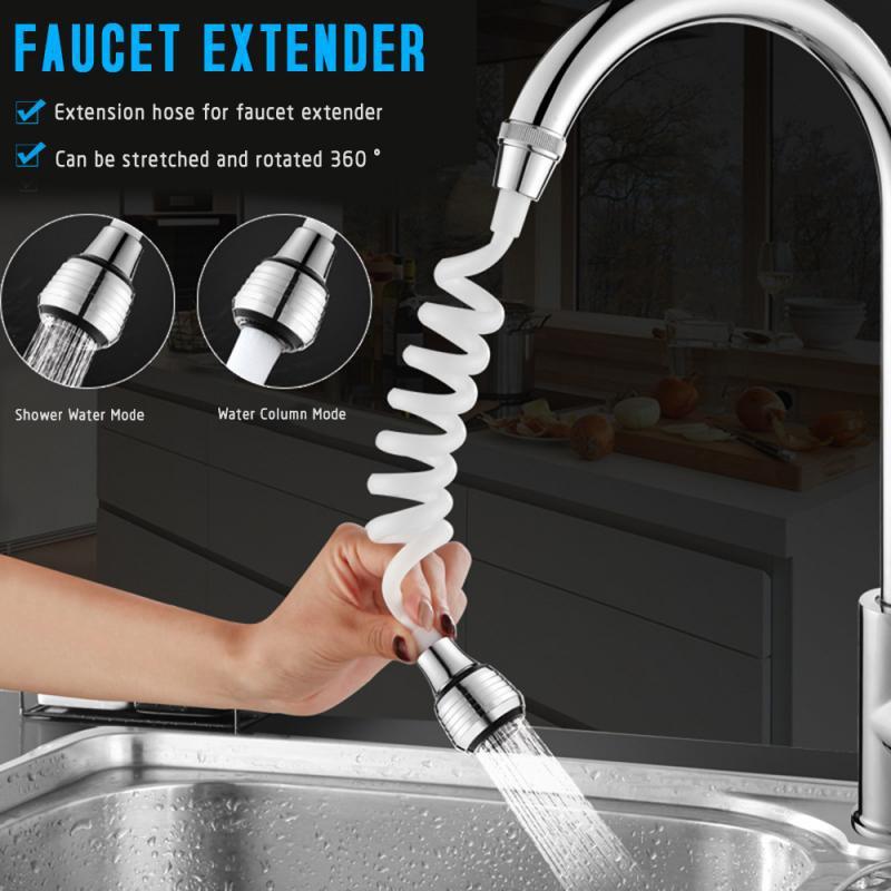 Wasser sparender Verlängerungsaufsatz für Wasserhähne mit ausziehbarem Design.