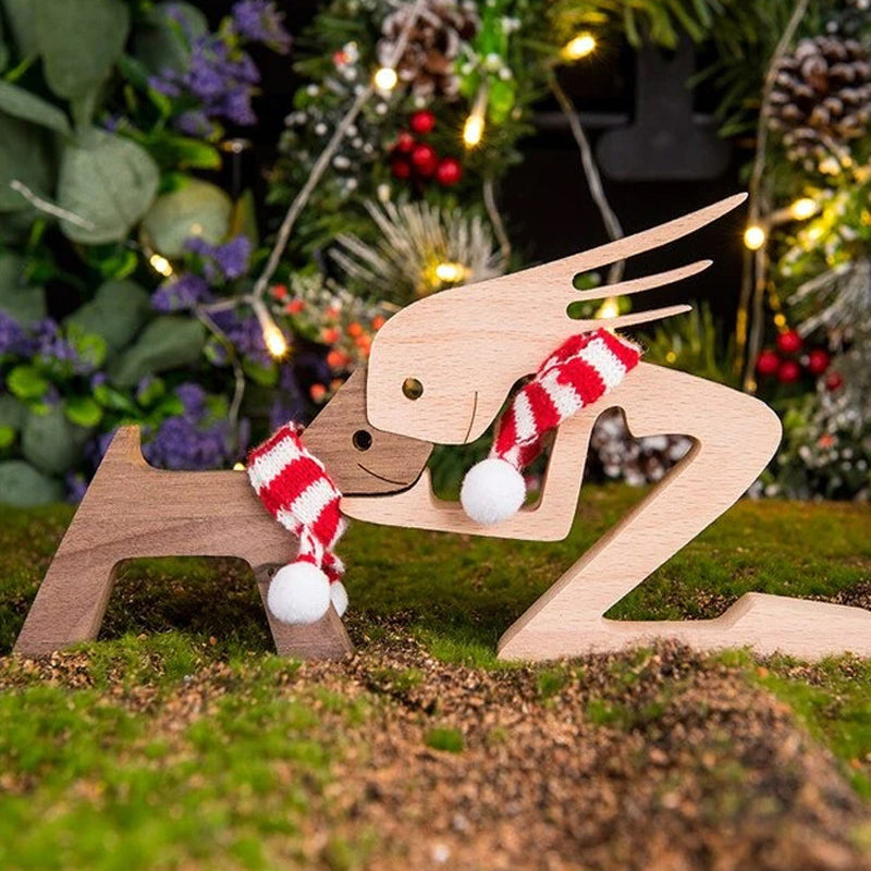 Sandsberg | Geschenk für Tierliebhaber - Holzskulptur Tischornamente - Die Liebe zwischen Ihnen und Ihrem pelzigen Freund