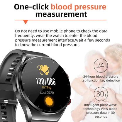 Sandsberg | One-Click Blutzucker Blutdruck Ekg/Ecg Hrv Herzüberwachung Suga Pro Gesundheits Smartwatch