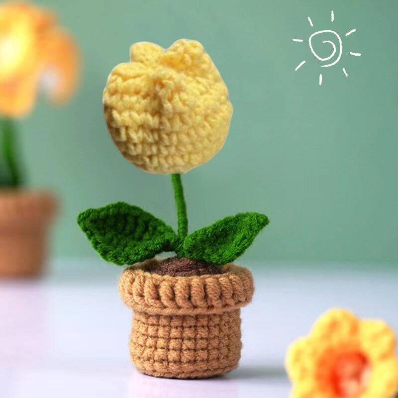 Handgemachte gestrickte Blumen