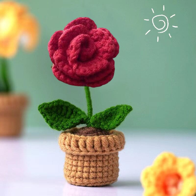 Handgemachte gestrickte Blumen