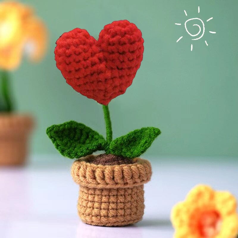 Handgemachte gestrickte Blumen