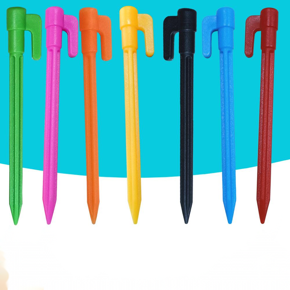 Sandsberg | Kunststoff Zeltspieße mit Haken – Camping Erdnägel für Planen und Tarp