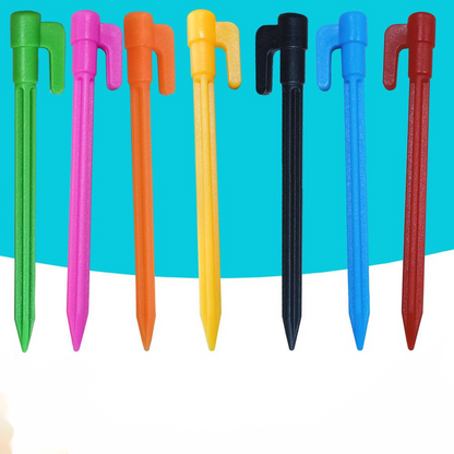 Sandsberg | Kunststoff Zeltspieße mit Haken – Camping Erdnägel für Planen und Tarp