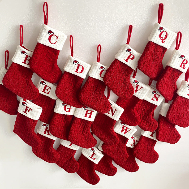 Weihnachts Buchstaben strickstrumpf