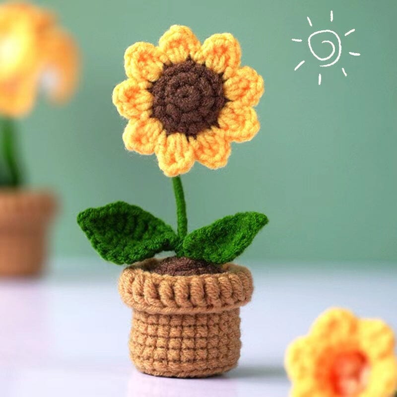 Handgemachte gestrickte Blumen