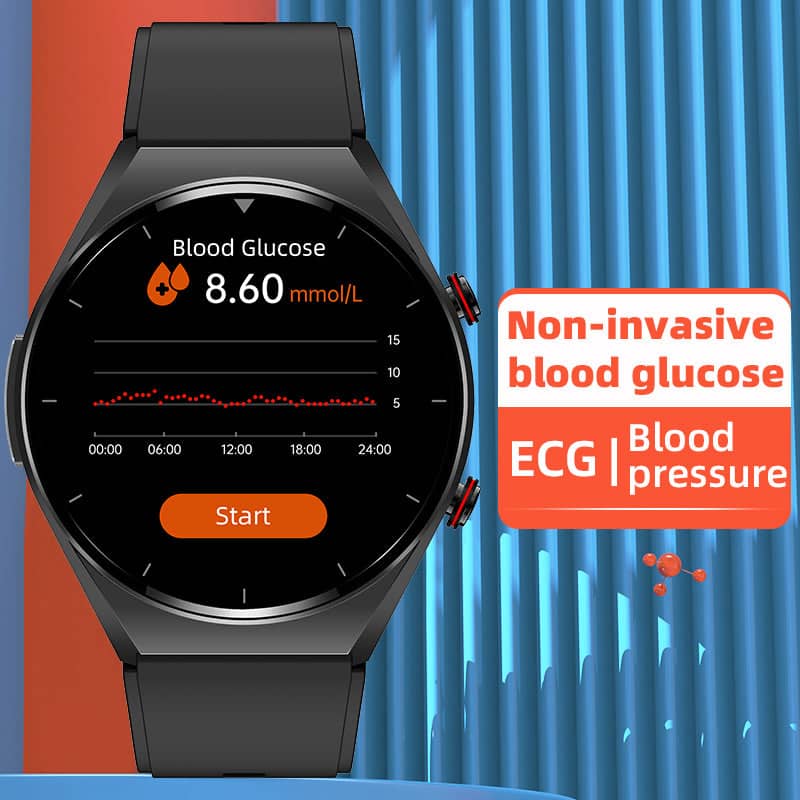 Sandsberg | One-Click Blutzucker Blutdruck Ekg/Ecg Hrv Herzüberwachung Suga Pro Gesundheits Smartwatch