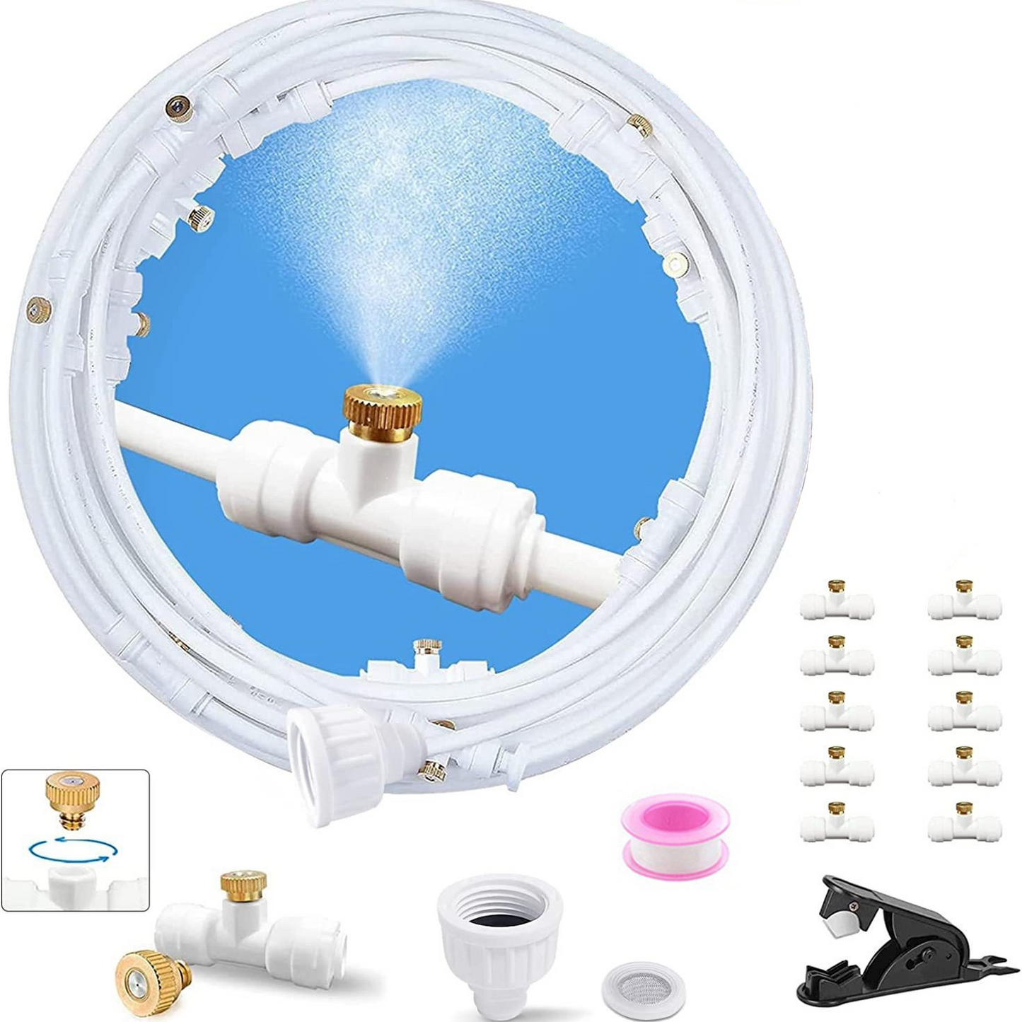 Sandsberg | Misting System für Terrasse und Garten – Kühlendes Sprühset für Sonnenschirm und Pavillon