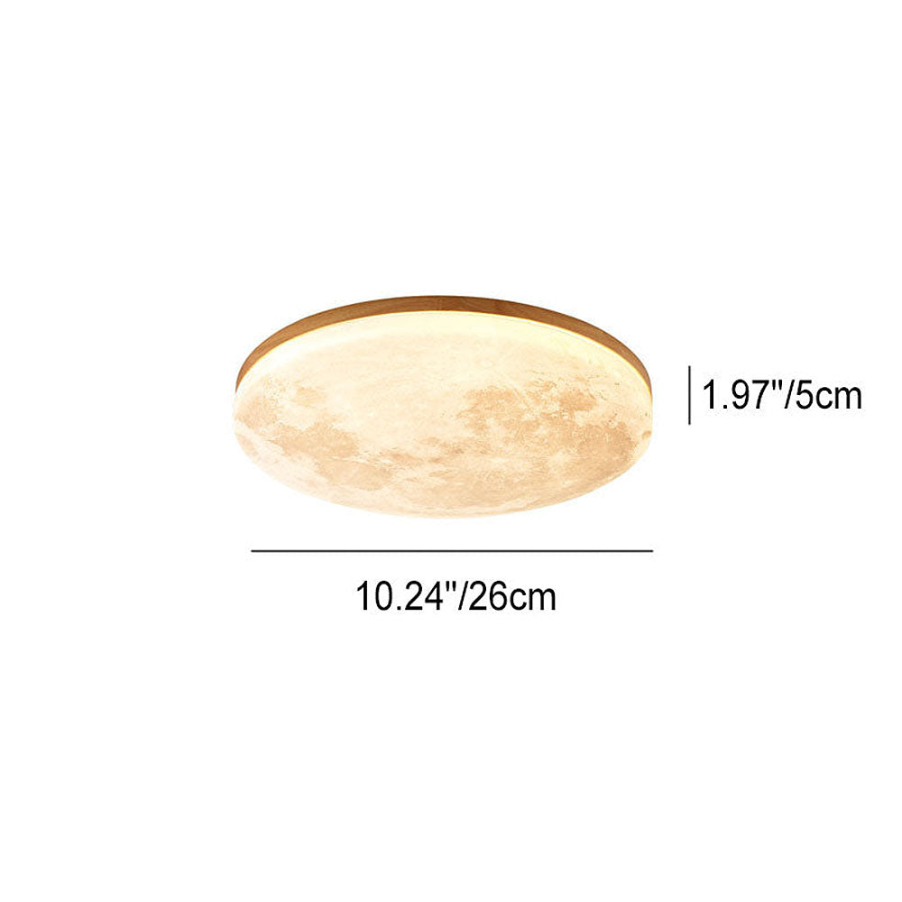 Sandsberg LED Deckenleuchte | Mond-Design | Dimmbar | Holzoptik | Stimmungsvolle Beleuchtung für Zuhause
