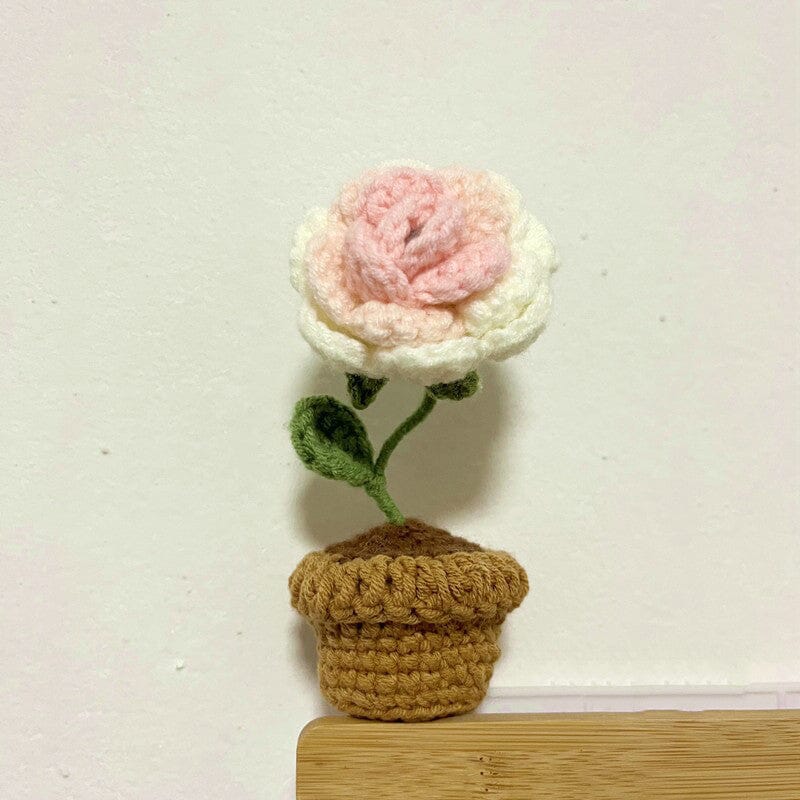 Handgemachte gestrickte Blumen