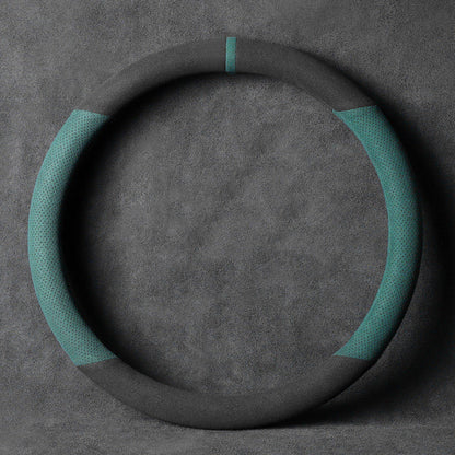 Sandsberg | Universelle Anti-Rutsch Lenkradabdeckung mit atmungsaktivem Mikrofaser, für rundes & D-förmiges Lenkrad