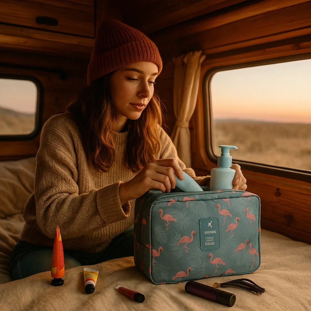 Sandsberg | TravelEase – Wasserabweisende Reisetoilettentasche mit Aufhängehaken