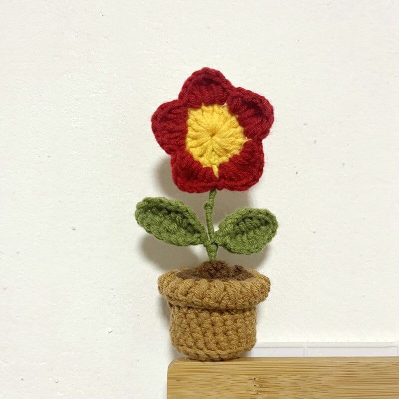 Handgemachte gestrickte Blumen