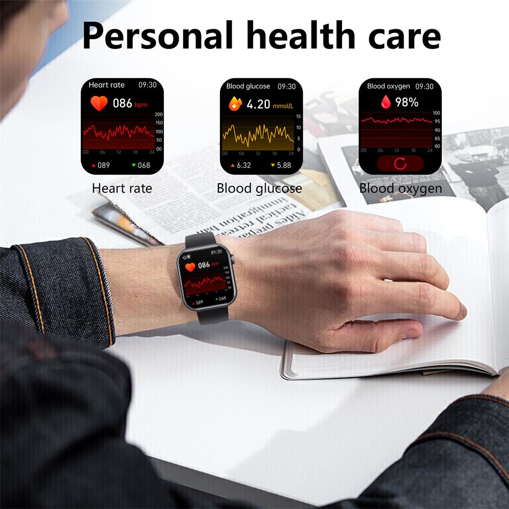 Sandsberg | Blutzucker Blutdruck Blutsauerstoff Schlafmonitor Wasserdichte Smartwatch