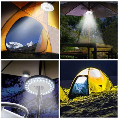 Sandsberg | Solar LED Campinglampe – Tragbare, hängende Zeltbeleuchtung für Outdoor-Aktivitäten