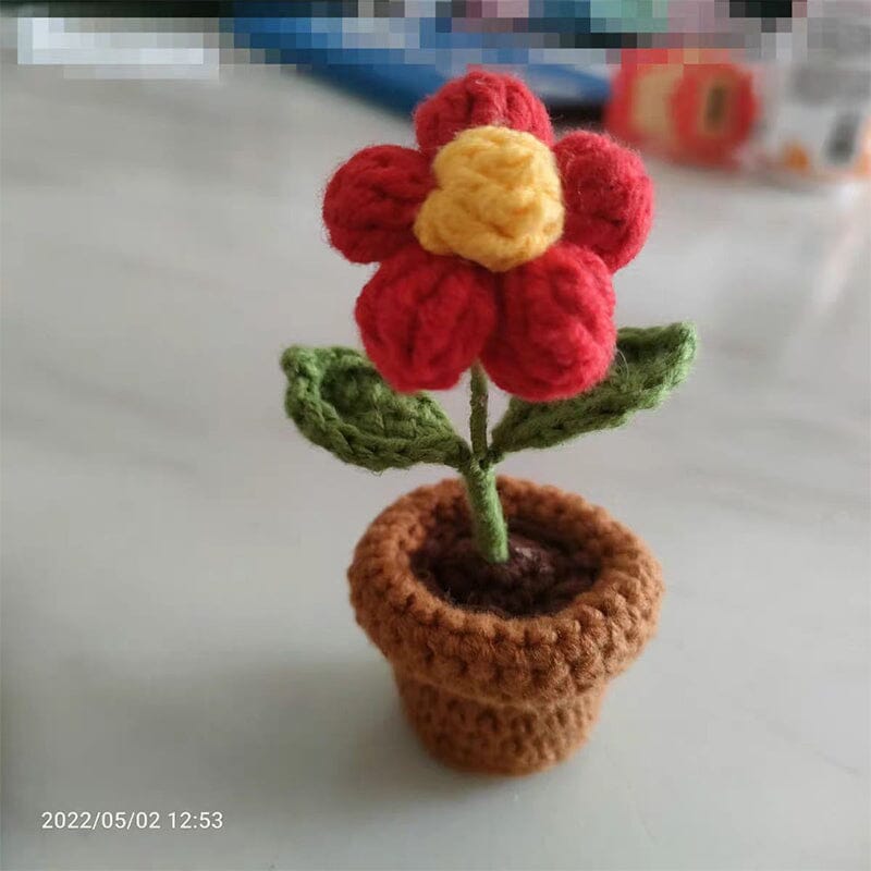 Handgemachte gestrickte Blumen