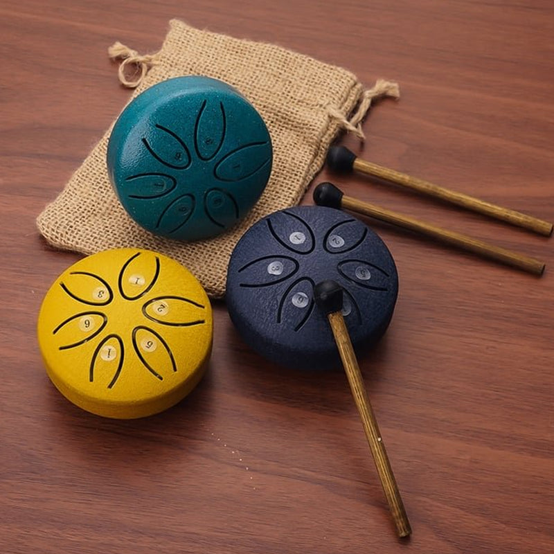 Buddha Stones Mini Steel Tongue Drum Kit (3 Zoll)
