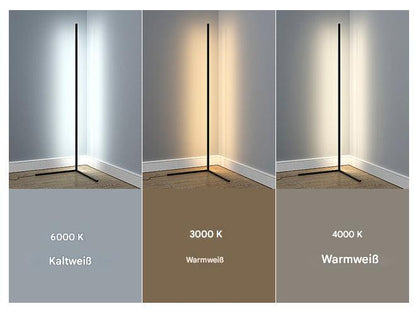 Sandsberg | Moderne Eck-LED-Stehlampe – Platzsparendes minimalistisches Design mit sanfter Ambientebeleuchtung
