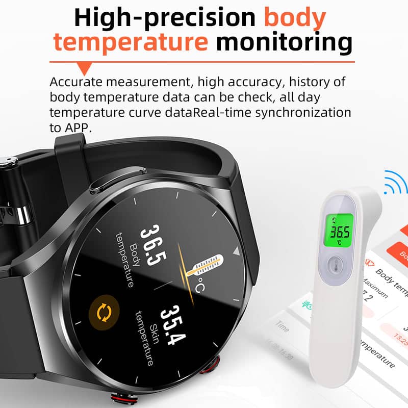 Sandsberg | One-Click Blutzucker Blutdruck Ekg/Ecg Hrv Herzüberwachung Suga Pro Gesundheits Smartwatch