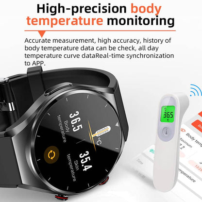 Sandsberg | One-Click Blutzucker Blutdruck Ekg/Ecg Hrv Herzüberwachung Suga Pro Gesundheits Smartwatch