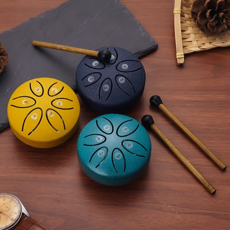 Buddha Stones Mini Steel Tongue Drum Kit (3 Zoll)