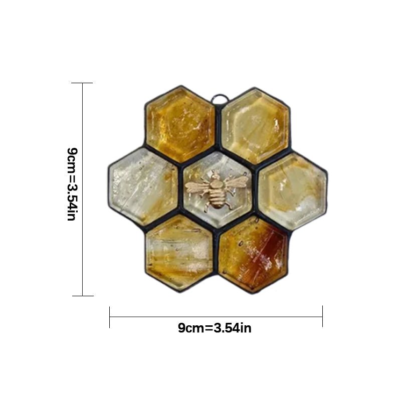 Bienenornament oder Sonnenfänger aus Buntglas