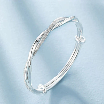 Elegante gewobene Silberarmband