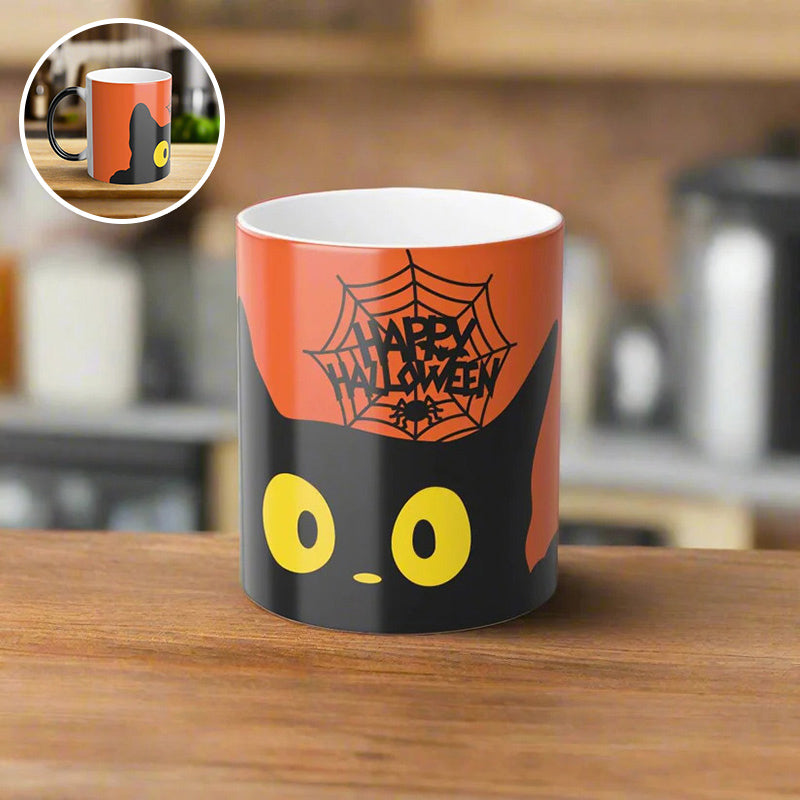 Halloween Schwarzkatze Magische Verwandlungstasse