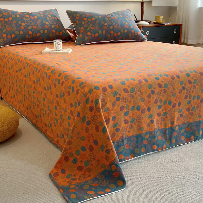 Baumwollgaze, elegante, weiche Bettdecke mit Blättern