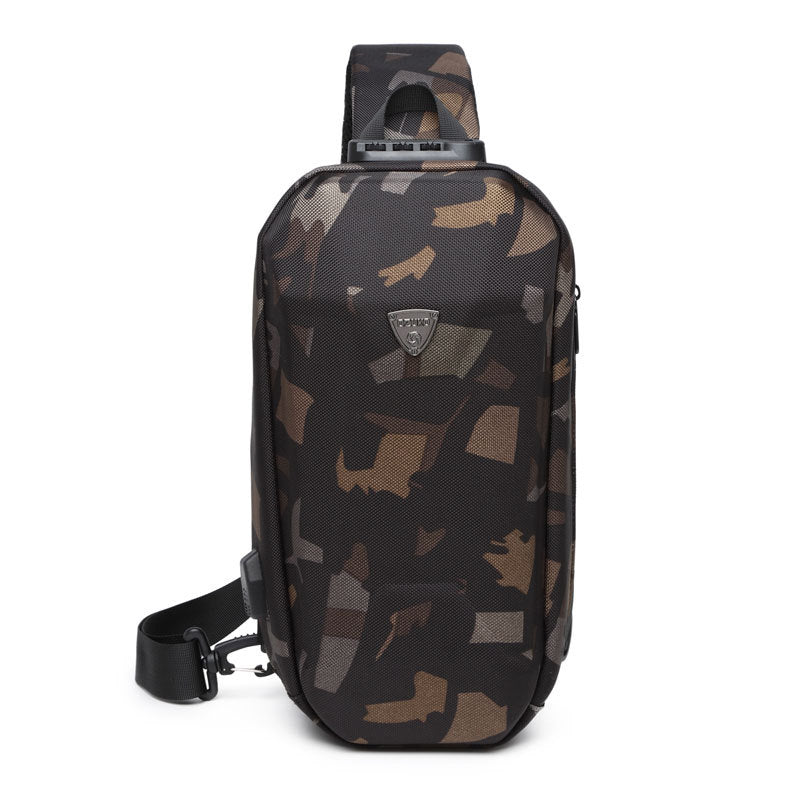 Sandsberg | Hartschalen Sling Bag mit Schloss, USB-Anschluss, wasserdichtem Material, Diebstahlschutz-Reißverschlüsse