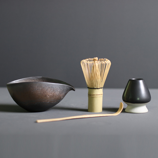 Premium Matcha Tee Zeremonie Set – Bambus Besen & Keramikschüssel