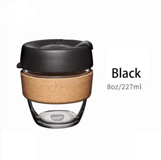 Sandsberg | Wiederverwendbarer & Tragbarer Glas-Kaffeebecher mit Deckel & Sleeve, Für Zuhause, Reisen & Mehr