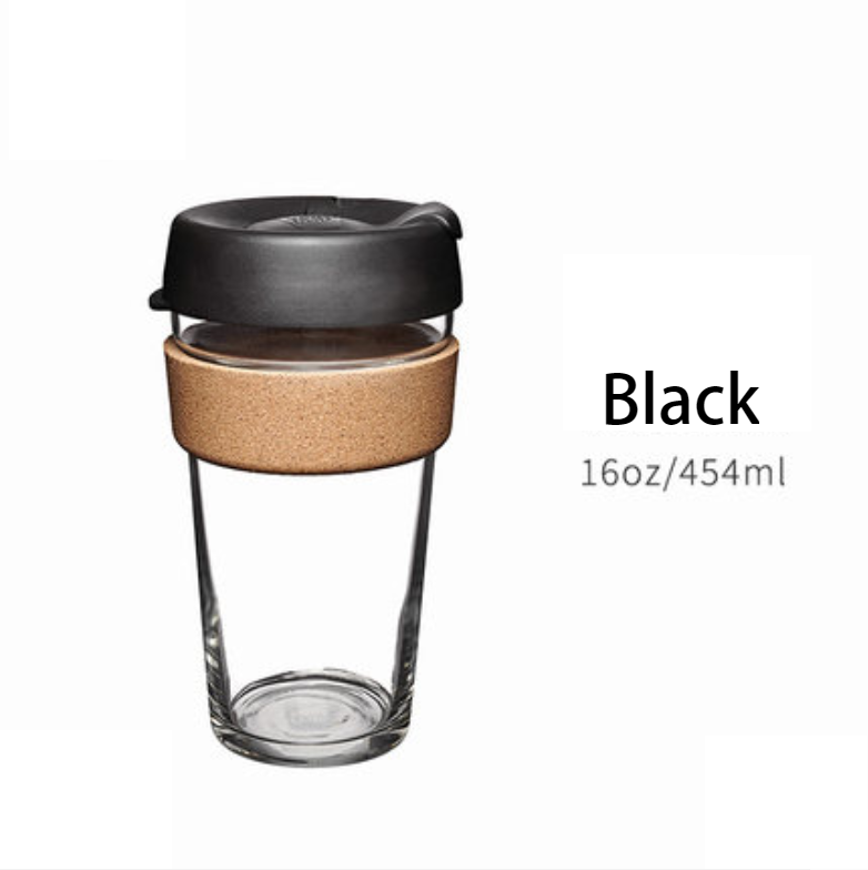 Sandsberg | Wiederverwendbarer & Tragbarer Glas-Kaffeebecher mit Deckel & Sleeve, Für Zuhause, Reisen & Mehr