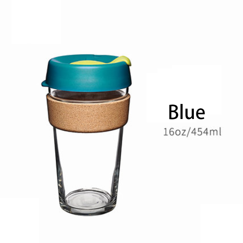 Sandsberg | Wiederverwendbarer & Tragbarer Glas-Kaffeebecher mit Deckel & Sleeve, Für Zuhause, Reisen & Mehr