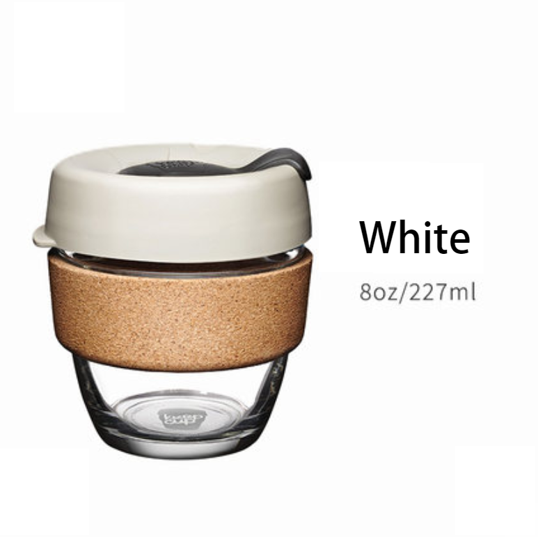 Sandsberg | Wiederverwendbarer & Tragbarer Glas-Kaffeebecher mit Deckel & Sleeve, Für Zuhause, Reisen & Mehr