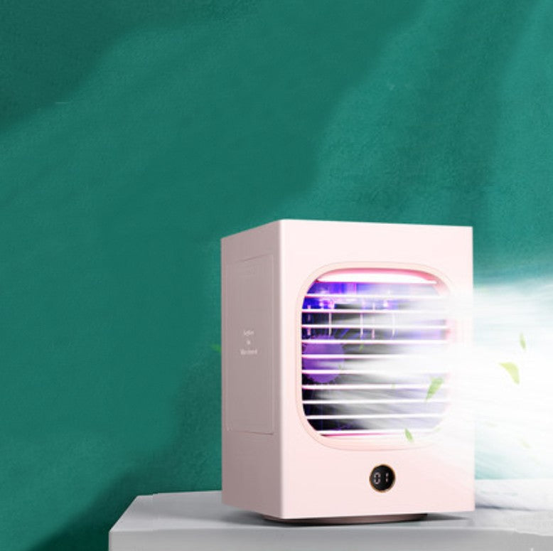 Sandsberg | Wiederaufladbarer Kopf-schüttel Ventilator, mit 120° Kopf-schütteln, UV Lampe, schnelle Kühlung, digitales Display, 3 Modi, niedriger Geräuschpegel und starker Wind, für Zuhause, Büro, Party und mehr