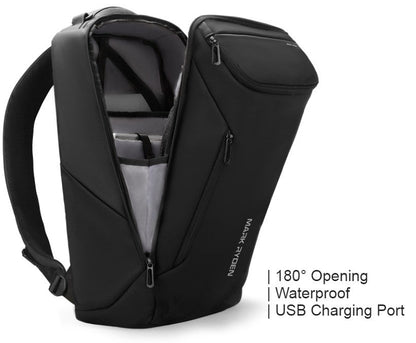 Sandsberg | Multifunktionaler 33L Rucksack mit großem Fassungsvermögen, mit stromlinienförmiger Form, wasserdichtem Design, 12 Arten von Stauraum, 180° Öffnung, separatem Laptopfach, USB-Ladeport