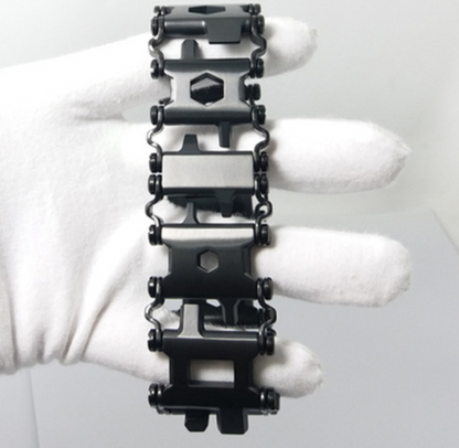 Sandsberg | 29-in-1 multifunktionales Edelstahl-Uhrband/-armband, mit 29 versteckten praktischen Werkzeugen, für Segeln, Reisen, Camping und Wandern