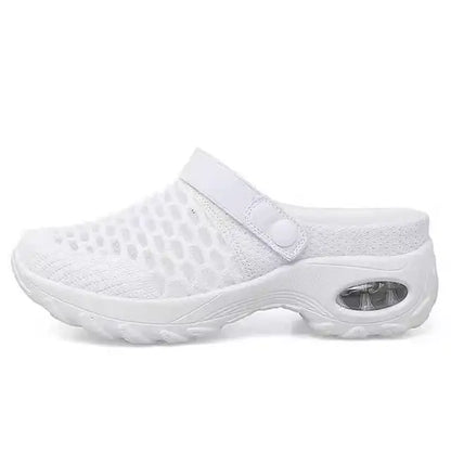 Orthopädische Damenclogs mit Luftpolstern zur Entlastung von Rücken und Knien