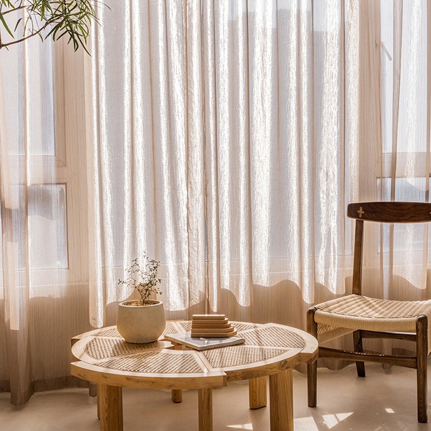 WeaveGlam Vorhänge - Elegante Durchsichtige Woven Vorhänge für Moderne Interieurs