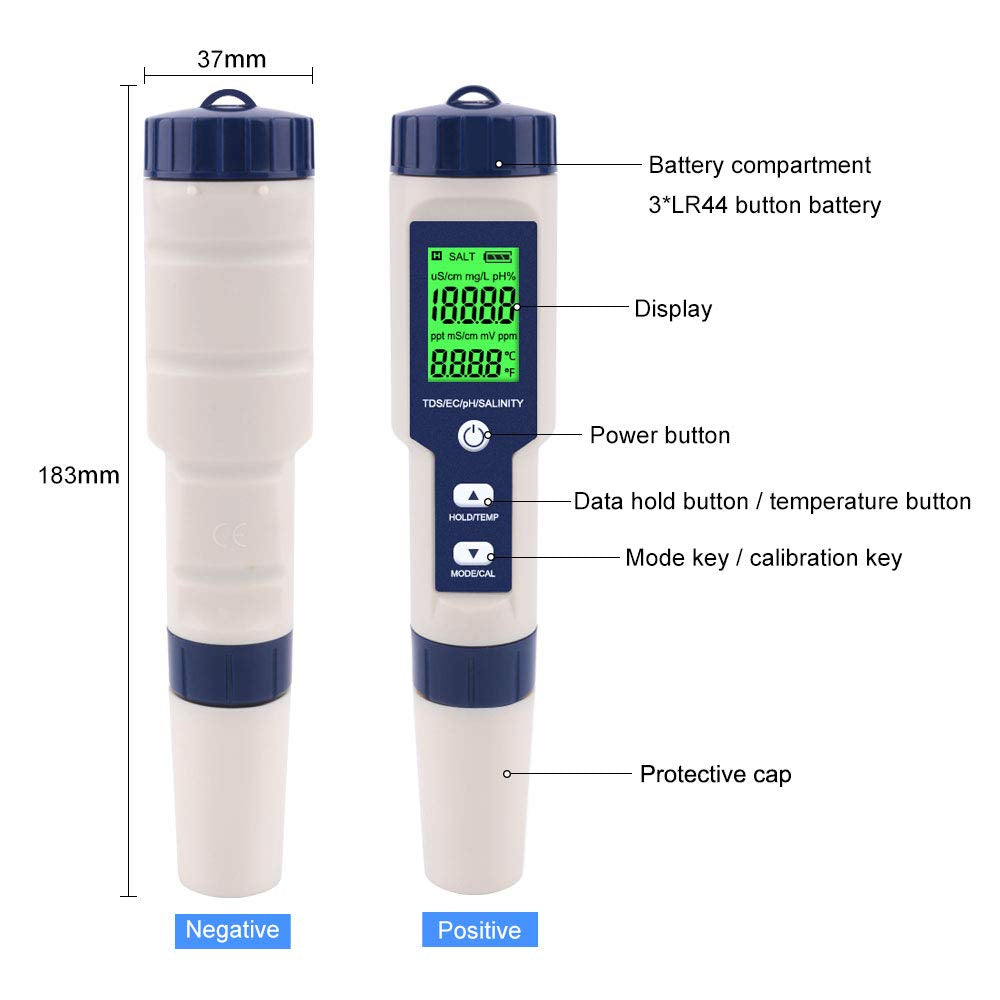 Sandsberg | Hochpräziser digitaler pH-Teststift für Wasser