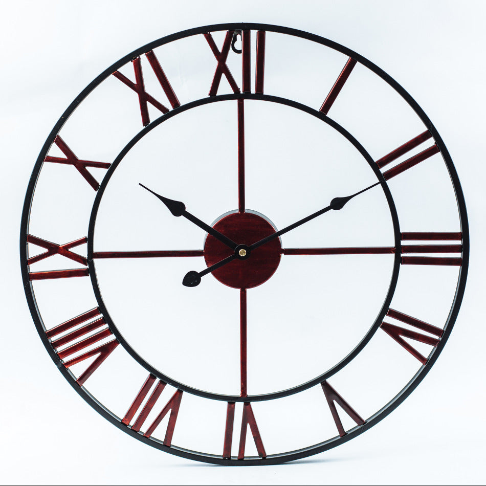 Große Retro-Wanduhr aus Eisen im Vintage-Stil