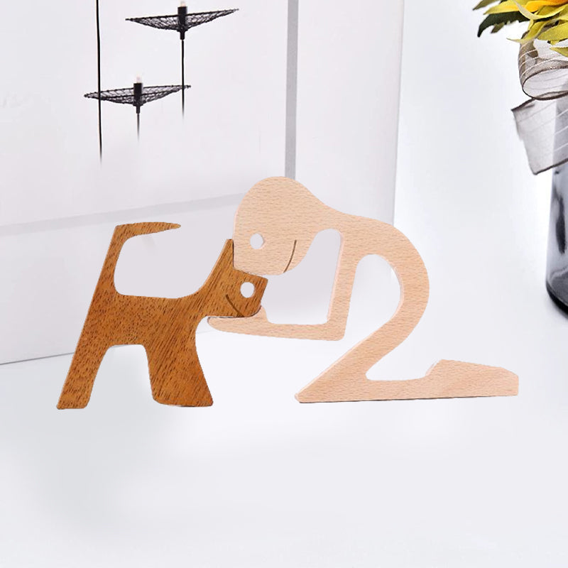 Sandsberg | Geschenk für Tierliebhaber - Holzskulptur Tischornamente - Die Liebe zwischen Ihnen und Ihrem pelzigen Freund