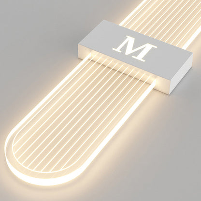 Moderne Luxus Eisen Acrylic Elliptische Streifen Spitz LED Wandleuchte für das Wohnzimmer